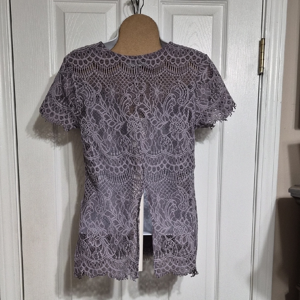 Maurices Lavender Lace Blouse - Picture 5 of 9